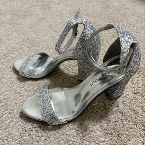Madden Girl Silver Glitter Heels